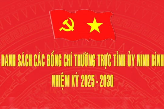 Ban Thường vụ Tỉnh ủy Ninh Bình, nhiệm kỳ 2025-2030