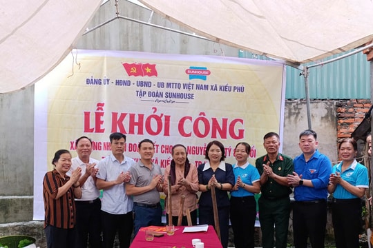 Kiều Phú: Khởi công xây nhà Đại đoàn kết cho hội viên người cao tuổi khó khăn