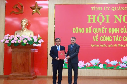 Ông Hồ Văn Niên được chỉ định giữ chức Bí thư Tỉnh ủy Quảng Ngãi