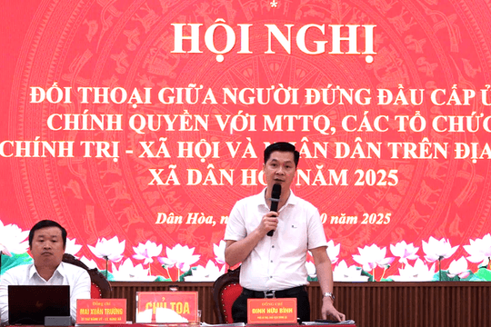 Bí thư Đảng ủy, Chủ tịch UBND xã Dân Hòa đối thoại trực tiếp với Nhân dân