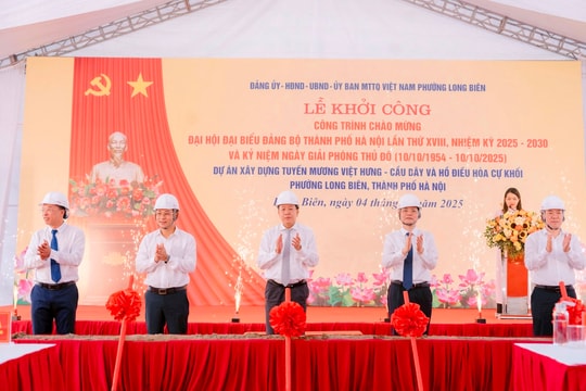 Hà Nội khởi công dự án tiêu thoát nước gần 1.000 tỷ đồng