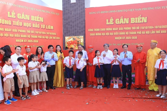 Phường Tây Tựu khởi công và gắn biển công trình chào mừng Giải phóng Thủ đô và Đại hội Đảng bộ Thành phố