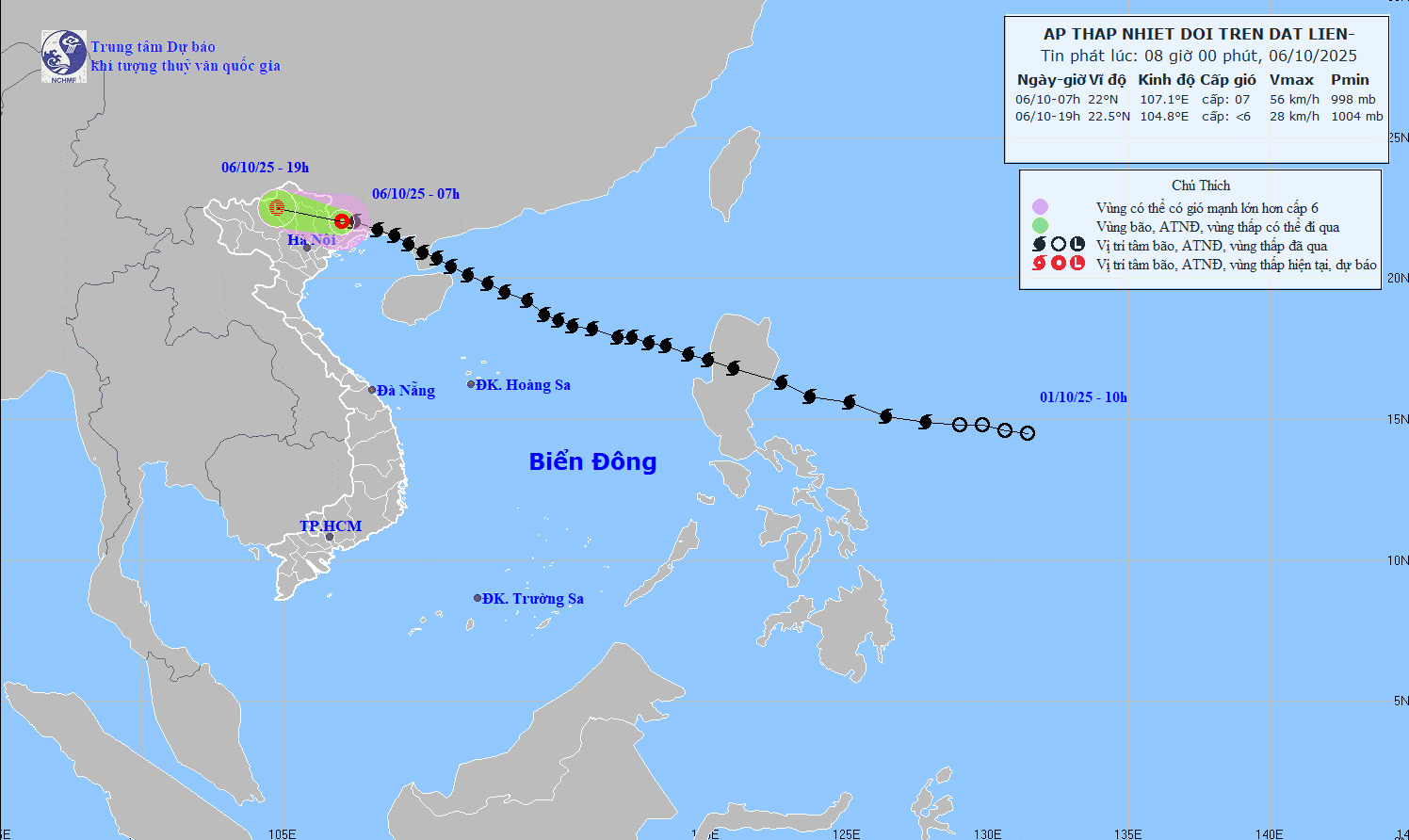Bão số 11 suy yếu thành áp thấp nhiệt đới, Hà Nội mưa lớn
