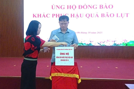 Phường Vĩnh Tuy phát động quyên góp ủng hộ đồng bào bị ảnh hưởng bởi bão số 10