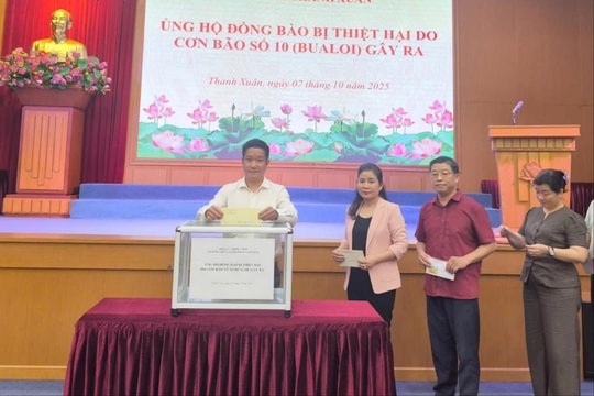 Phường Thanh Xuân phát động quyên góp ủng hộ đồng bào vùng bão số 10