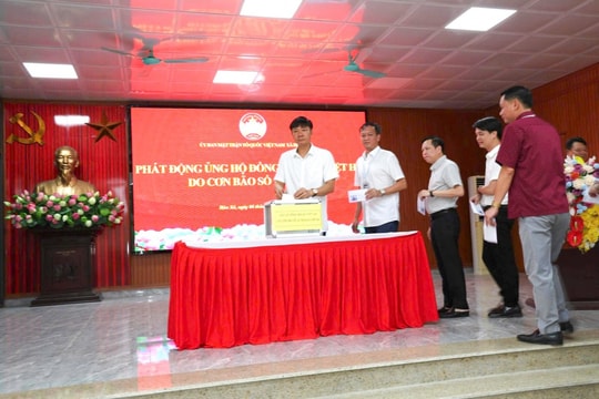 Ủy ban MTTQ Việt Nam xã Hòa Xá phát động quyên góp, hỗ trợ đồng bào bị ảnh hưởng bởi bão số 10