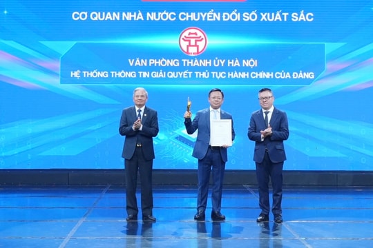 Văn phòng Thành ủy Hà Nội được vinh danh cơ quan nhà nước chuyển đổi số xuất sắc