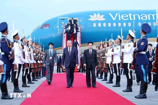 Tổng Bí thư Tô Lâm đến Bình Nhưỡng, bắt đầu thăm cấp Nhà nước tới Triều Tiên