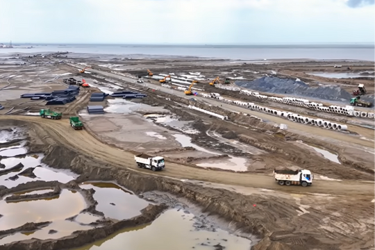 Ngắm khu đô thị lấn biển đầu tiên của TP Hồ Chí Minh sau 6 tháng thi công