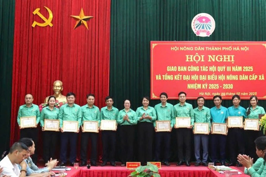 Hội Nông dân Hà Nội tặng bằng khen 22 tập thể Hội Nông dân xã, phường có thành tích xuất sắc