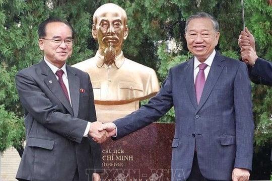 Tổng Bí thư Tô Lâm dự Lễ khánh thành tượng Chủ tịch Hồ Chí Minh tại Triều Tiên