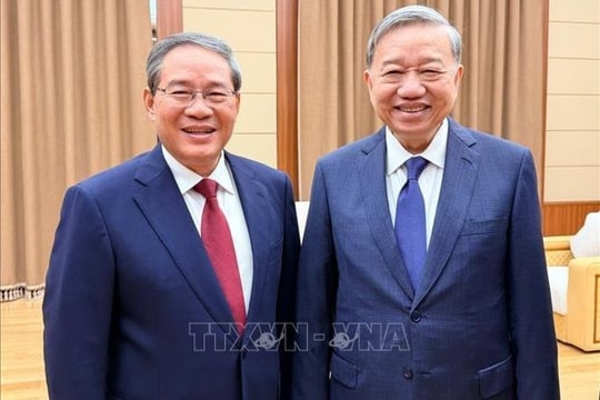 Tổng Bí thư Tô Lâm gặp Thủ tướng Quốc vụ viện Trung Quốc Lý Cường