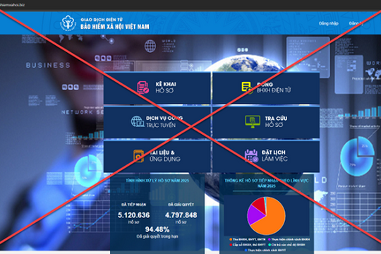 Cảnh báo website giả mạo Cổng dịch vụ công trực tuyến BHXH Việt Nam