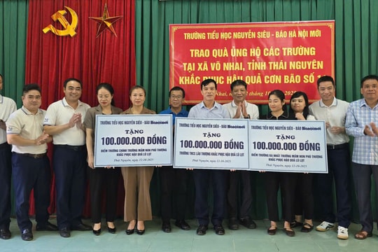 Trường Tiểu học Nguyễn Siêu và Báo Hànộimới: Sẻ chia cùng đồng bào vùng lũ Võ Nhai