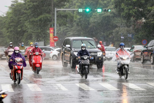 Bắc Bộ có mưa dông về chiều và đêm