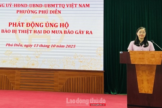 Phường Phú Diễn phát động ủng hộ đồng bào vùng bão, lũ