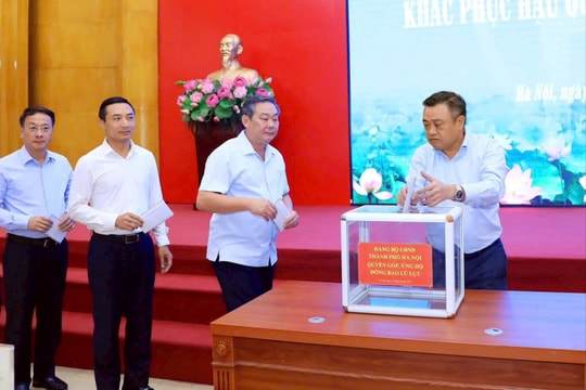 Đảng ủy UBND TP Hà Nội phát động ủng hộ đồng bào Thủ đô chịu ảnh hưởng mưa bão
