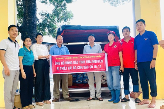 Xã Ứng Thiên mang nhiều chuyến hàng tình nghĩa đến với đồng bào bị ảnh hưởng lũ lụt ở Thái Nguyên