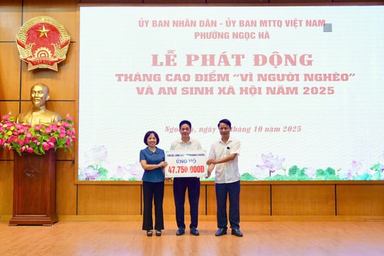 Phường Ngọc Hà: Hơn 334 triệu đồng ủng hộ Quỹ “Vì người nghèo”