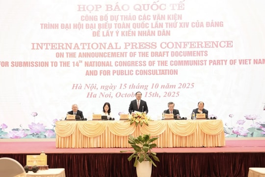 Họp báo quốc tế công bố Dự thảo Văn kiện trình Đại hội XIV của Đảng