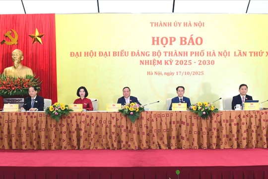 Thường trực Thành ủy Hà Nội chủ trì họp báo thông tin kết quả Đại hội Đảng bộ thành phố lần thứ XVIII