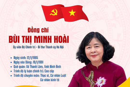 Infographic: Tóm tắt quá trình công tác của Bí thư Thành ủy Hà Nội Bùi Thị Minh Hoài