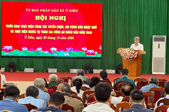 Xã Ô Diên: 1.665 nam công dân được gọi tham gia khám sơ tuyển sức khỏe nghĩa vụ quân sự năm 2026