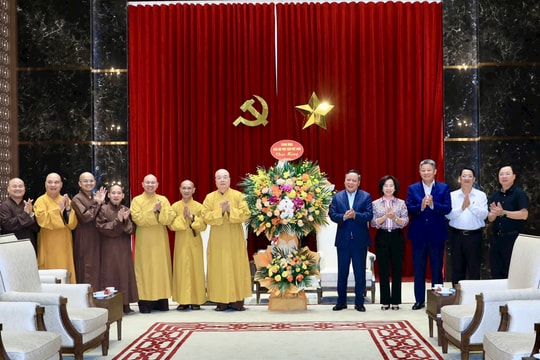 Giáo hội Phật giáo Việt Nam chúc mừng thành công Đại hội Đảng bộ TP Hà Nội