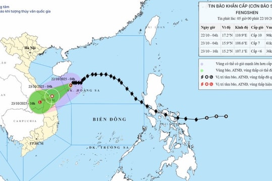 Tin bão mới nhất: Bão số 12 (Fengshen) áp sát Trung Trung Bộ, cảnh báo mưa lớn, gió mạnh và nguy cơ lũ quét
