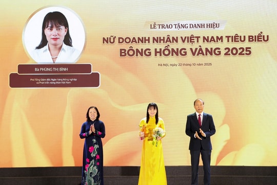 Phó Tổng Giám đốc Agribank được vinh danh “Nữ doanh nhân Việt Nam tiêu biểu - Bông hồng vàng 2025”