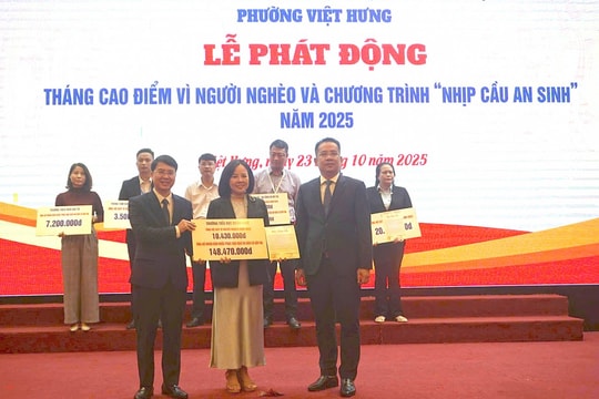 Phường Việt Hưng phát động Tháng cao điểm “Vì người nghèo”, trao quà “Nhịp cầu an sinh” năm 2025