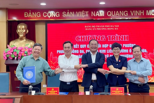 5 phường quận Đống Đa (cũ) ký kết Quy chế phối hợp, tăng cường gắn kết sau sáp nhập
