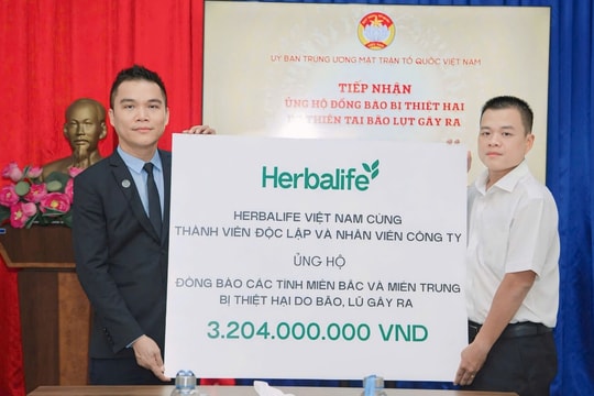 Herbalife Việt Nam đóng góp hơn 3,2 tỷ đồng hỗ trợ đồng bào miền Bắc và miền Trung bị ảnh hưởng bởi thiên tai