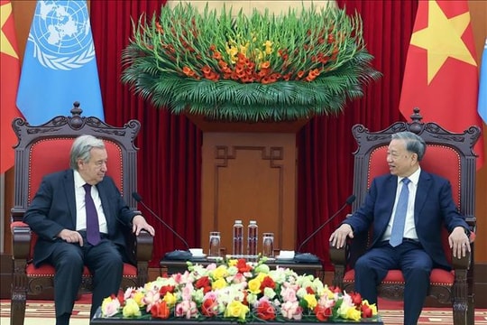 Tổng Bí thư Tô Lâm tiếp Tổng Thư ký Liên hợp quốc António Guterres