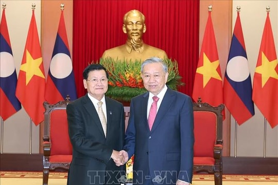 Tổng Bí thư Tô Lâm tiếp Tổng Bí thư, Chủ tịch nước Lào Thongloun Sisoulith