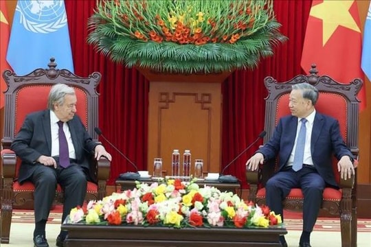 Tổng Bí thư Tô Lâm tiếp Tổng Thư ký Liên hợp quốc António Guterres