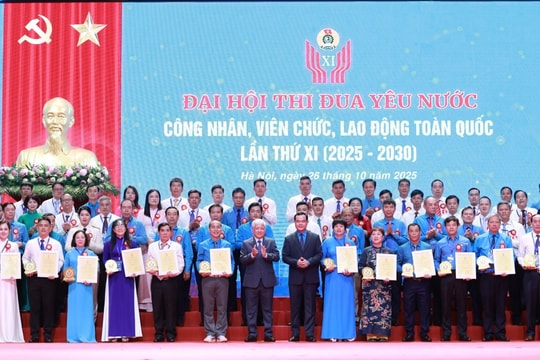 Đại hội thi đua yêu nước công nhân, viên chức - lao động toàn quốc lần thứ XI, giai đoạn 2025 - 2030 Thi đua đổi mới sáng tạo, nâng cao năng suất lao động, vững tin bước vào kỷ nguyên mới