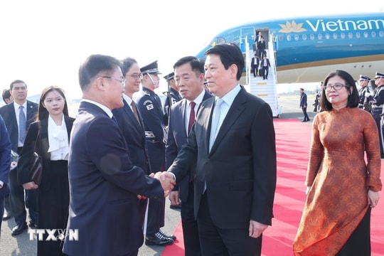 Chủ tịch nước Lương Cường đến Hàn Quốc, bắt đầu chương trình dự APEC 2025
