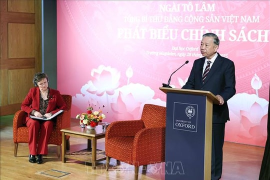 Tổng Bí thư Tô Lâm phát biểu chính sách tại Đại học Oxford (Vương quốc Anh)