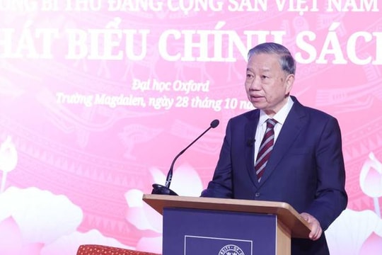 Tổng Bí thư Tô Lâm phát biểu chính sách tại Đại học Oxford