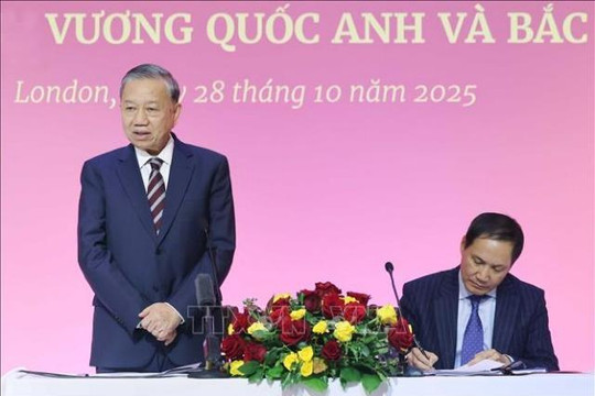 Tổng Bí thư gặp gỡ cộng đồng người Việt Nam và cán bộ Đại sứ quán Việt Nam tại Anh