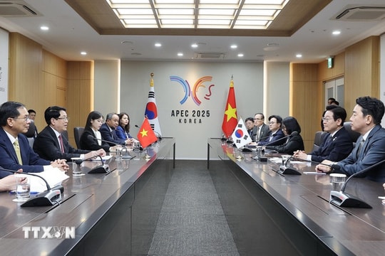 Chủ tịch nước Lương Cường hội đàm với Tổng thống Hàn Quốc