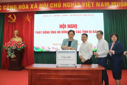 Xã Thuận An phát động ủng hộ nhân dân các tỉnh bị thiệt hại do mưa bão