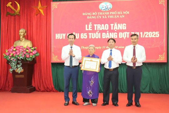 Xã Thuận An: Trao tặng, truy tặng Huy hiệu Đảng đợt 7-11