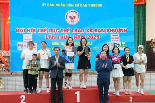 Gần 100 vận động viên xã Đan Phượng tranh tài tại giải Pickleball
