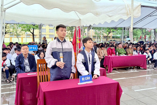 Xã Đan Phượng: phiên tòa giả định tuyên truyền pháp luật hiệu quả cho học sinh