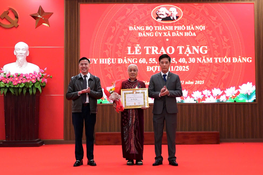 Xã Dân Hòa: Trao Huy hiệu Đảng tặng 27 đảng viên