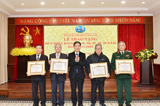 Phường Cửa Nam trao Huy hiệu Đảng tặng 47 đảng viên