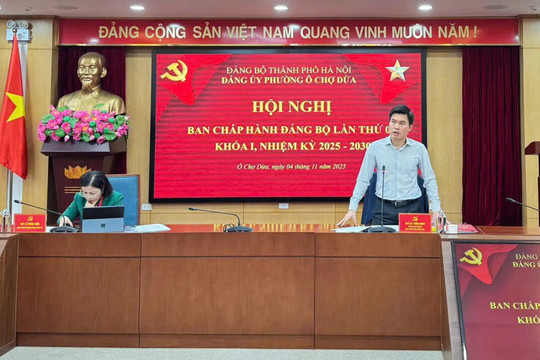 Phường Ô Chợ Dừa tập trung hoàn thành các chỉ tiêu, nhiệm vụ năm 2025