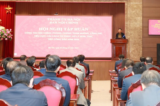 Tập huấn nghiệp vụ về công tác nội chính; phòng, chống tham nhũng, lãng phí, tiêu cực